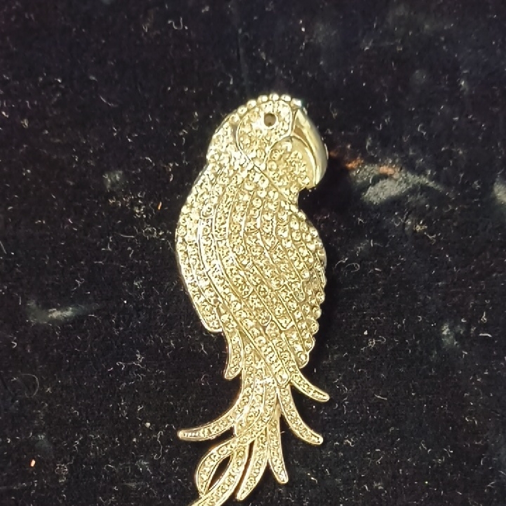 Elegant Gold Parrot Brooch